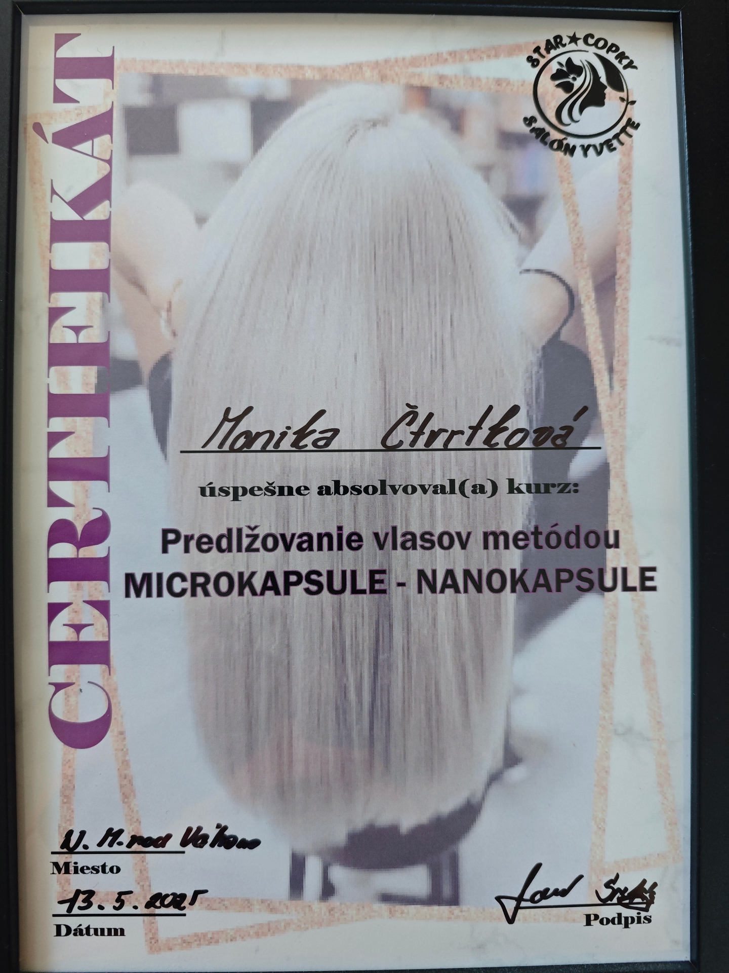Certifikát — Microkapsule – Nanokapsule